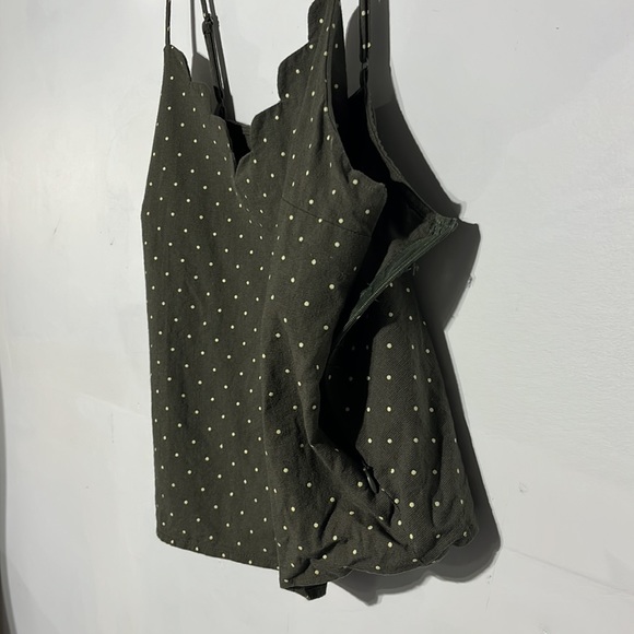 LULUS The Sweetest Olive Green Polka Dot Crop Top Size Large - Picture 9 of 10